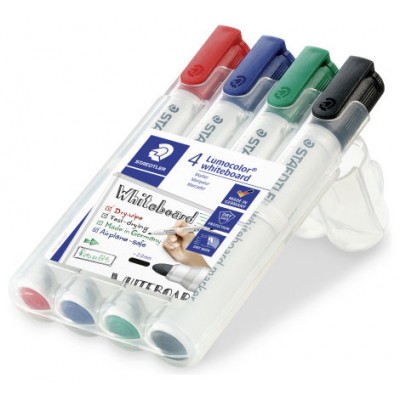 ESTUCHE 4 MARCADORES PIZARRA LUMOCOLOR MARKER 351 TRAZO 2MM. SURTIDOS STAEDTLER 351 WP4 (Espera 4 dias)